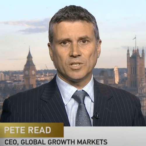 Pete Read being interviewed on China Global Television